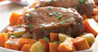 Baked Pork Chops with Yams and Apples 